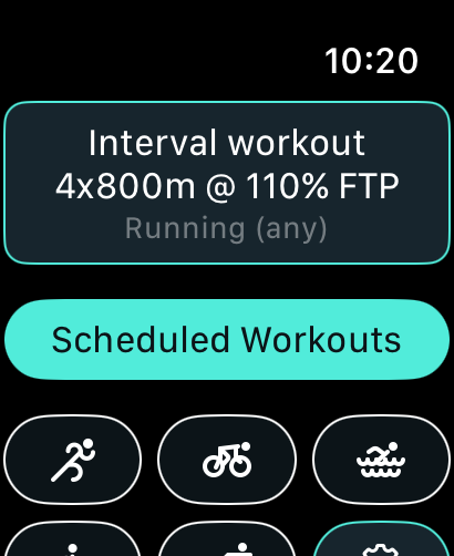 Apple Watch zeigt geplantes strukturiertes Workout aus Tredict in Watchletic