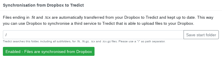 Sync training data from Dropbox to Tredict