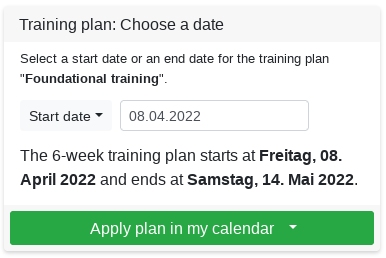 Apply a training plan