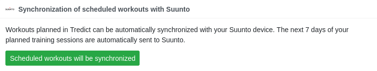 Enable synchronization to Suunto