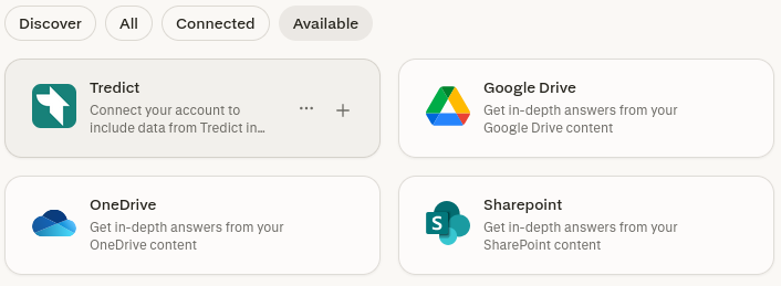 Connect the Tredict MCP connector in Perplexity.