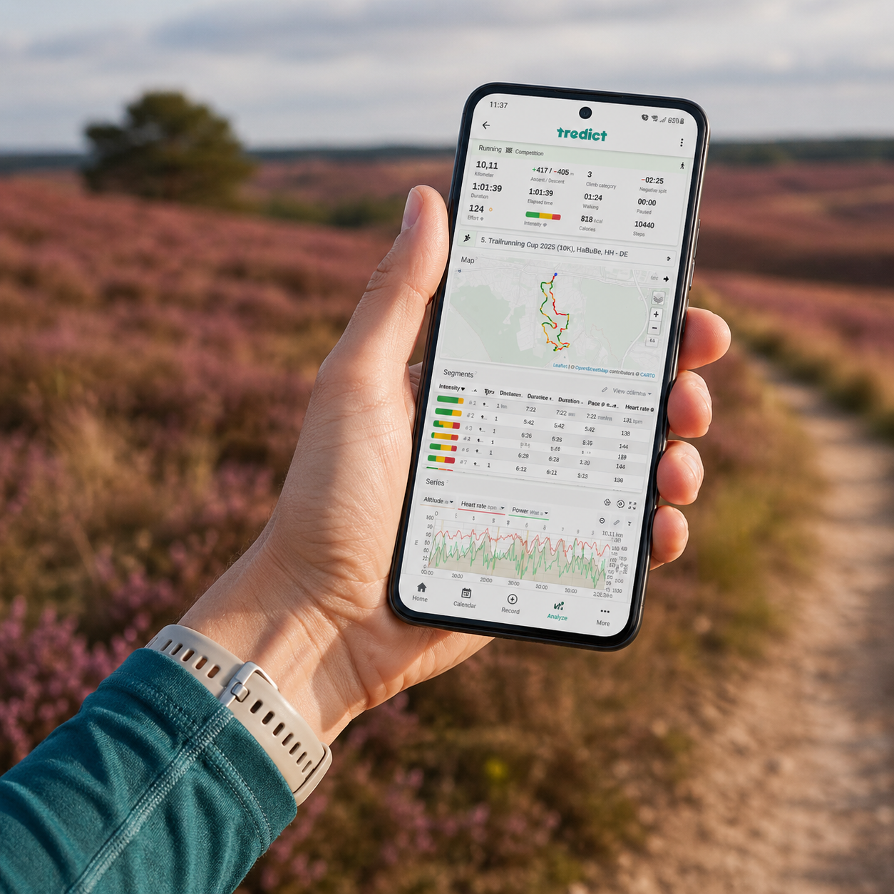 Tredict app on an Android smartphone.