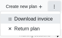 Training plan invoice