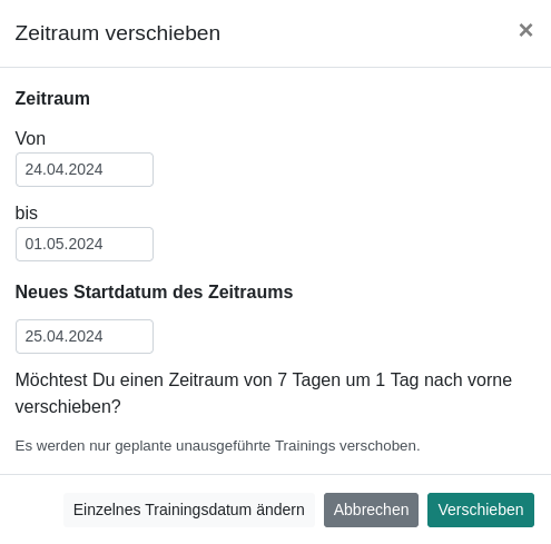 Verschuven vun en kompletten Öventietruum.