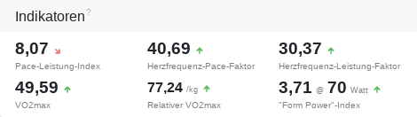 Effizienzweerde as VO2max mit Trendanwiesers