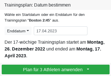 En Övenplaan warrt op 3 Athleeten gliektiedig anwennt.