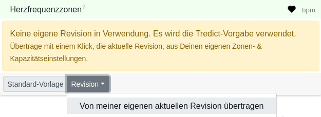 Defineer de Zonen vun den Plaan, süss warrt de Vorinstellungen verwendt.